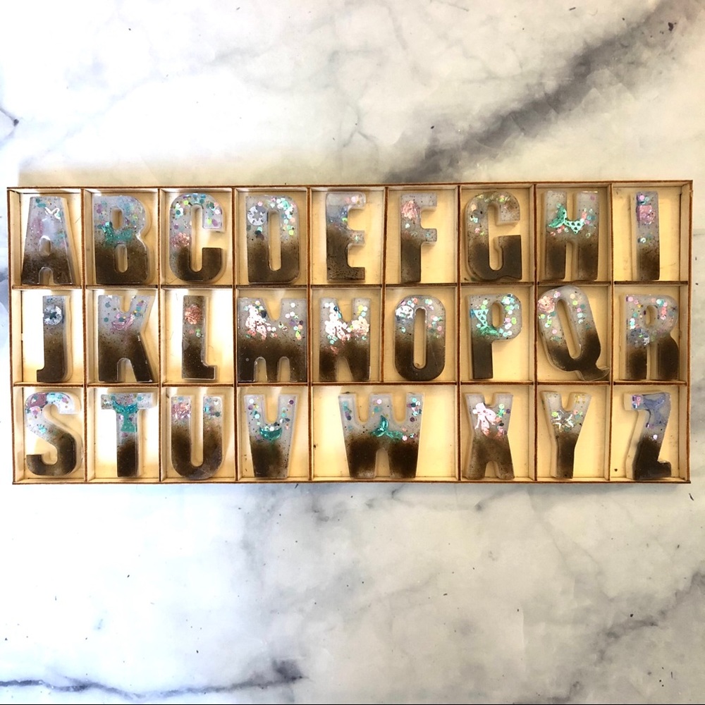 Resin Magnetic Letters - Mermaid (26 Letters)